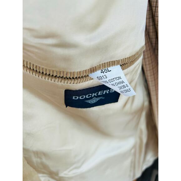 Dockers Tan Corduroy Blazer Men’s 48L S913 Classic Light Brown Tailored Jacket - Picture 4 of 8